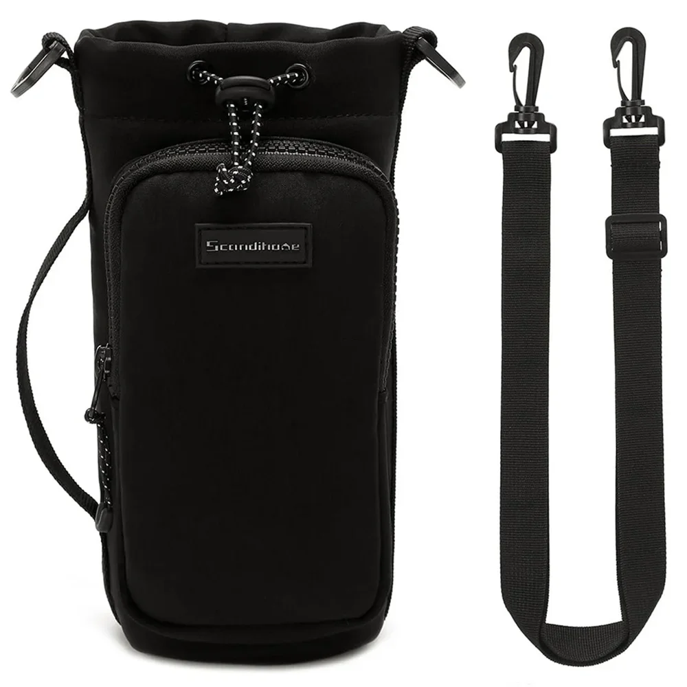 Portable Water Bottle Bag with Adjustable Shoulder Strap Water Bottle Sleeve for Walking Hiking Camping Gym image 5
