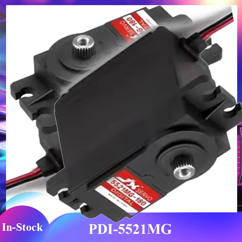 JX Servo PDI-5521MG 180 محرك سيرفو رقمي عالي التحمل 55 كجم 180 °   المدى 0.15 ثانية/60 °   سرعة مقاومة للماء للصمامات الصناعية