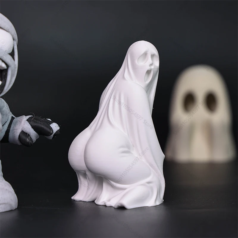 3D Printed Sexy Ghost Statue, Ghosts Small Scary Ghost Figurines, Halloween Home Decorations,Adorable Horror Figure Toy
