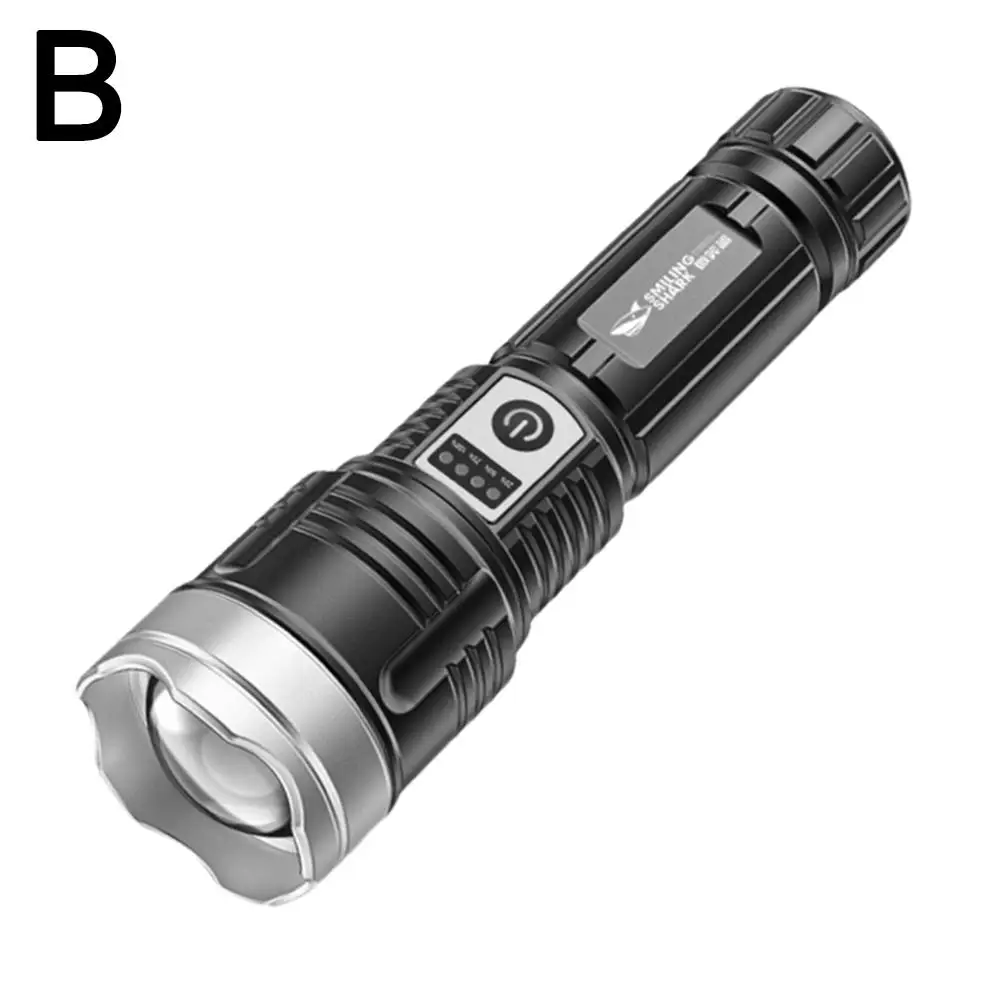 Strong Light Flashlight Ultra-long Distance Lep Flashlight Bright Outdoor Super Telescopic Zoom Usb Emergency Torch Chargin Z4v2