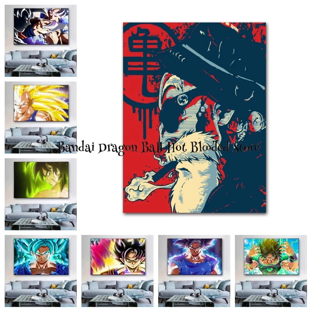 

Canvas High Quality Art Decorative Paintings Dragon Ball Goku Poster Picture Classic Home Decor Bedroom for Wall Children Gift