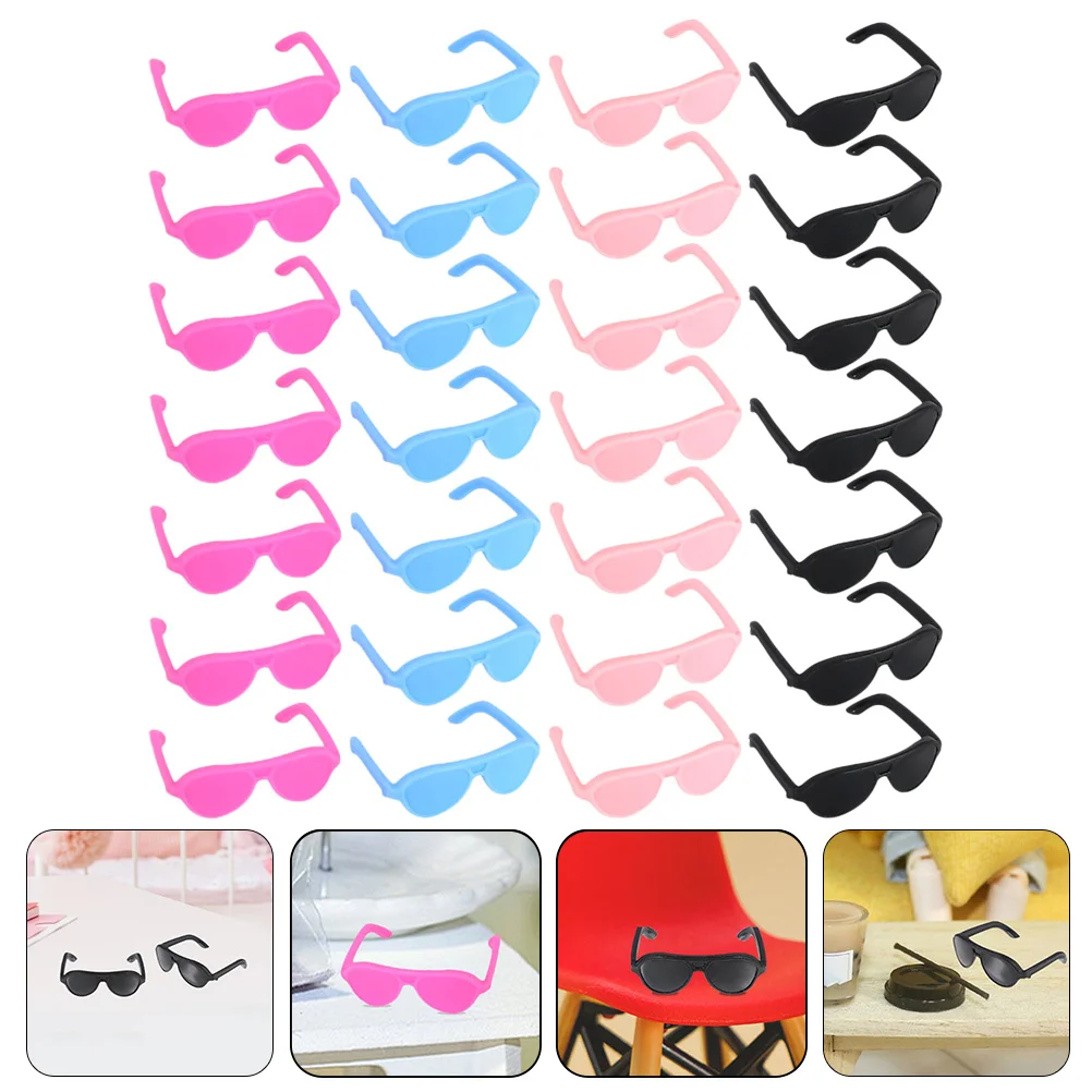 60 Pcs Infant Sunglasses Mini Dollhouse Accessories Dress up Baby Cute for Dolls Plastic Child