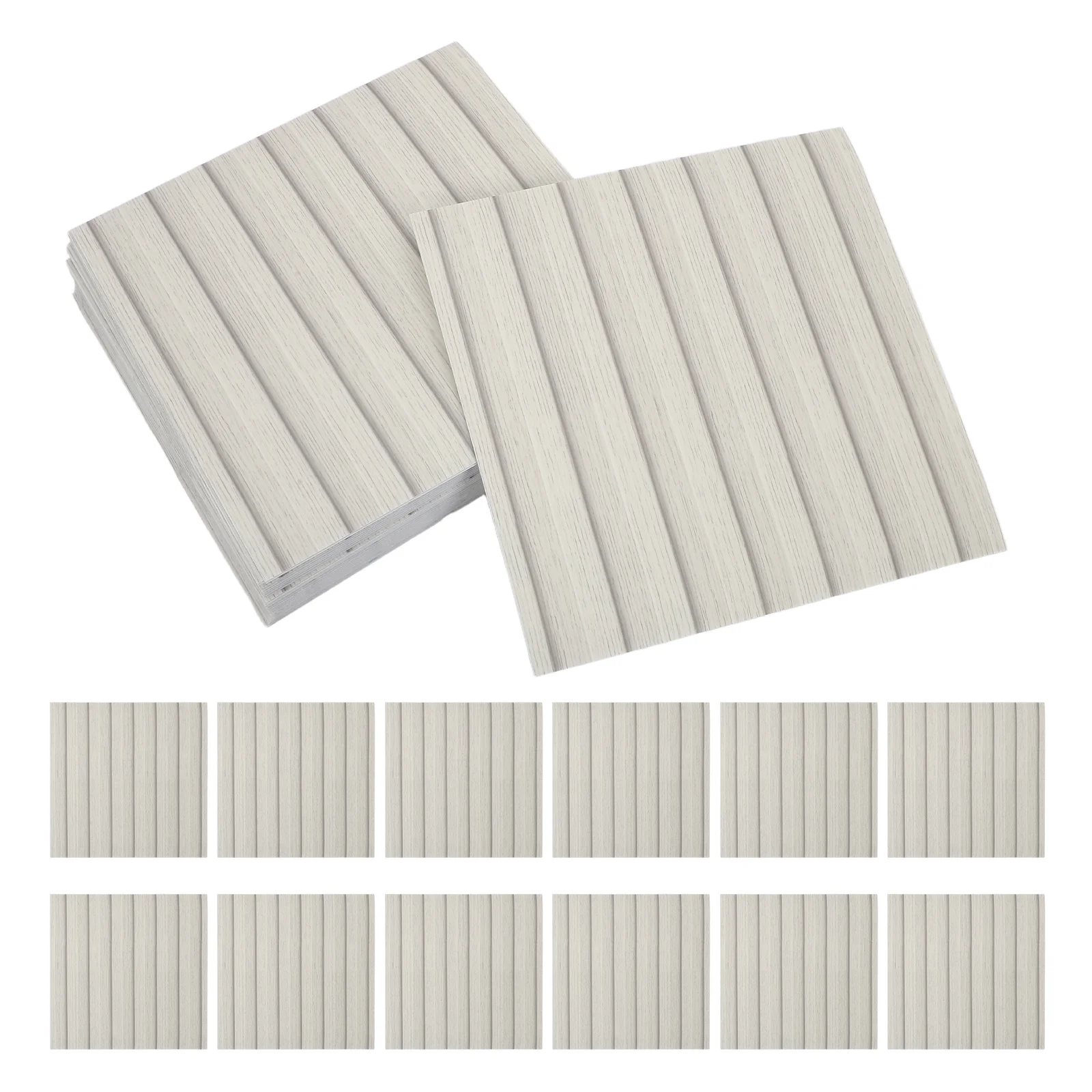 

30Pcs Wood Grain Slat Wall Panel 30x30cm Waterproof Self-Adhesive Peel Stick Faux Wood Strip Wall Panel for Modern Bathroom