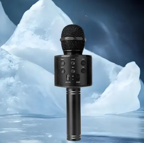 Wireless Bluetooth Karaoke Mic with Speaker, Portable Handheld Singing Microphone for Smartphone, Ideal Gift for Home Party