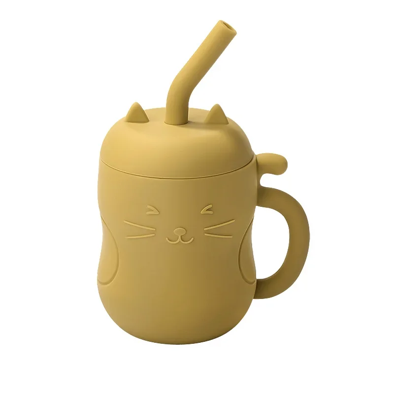 

1pcs Baby Silicone Straw Cup BPA Free Portable Storage Snack Container Feeding Cup Kids Leakproof Learning Drink Cup