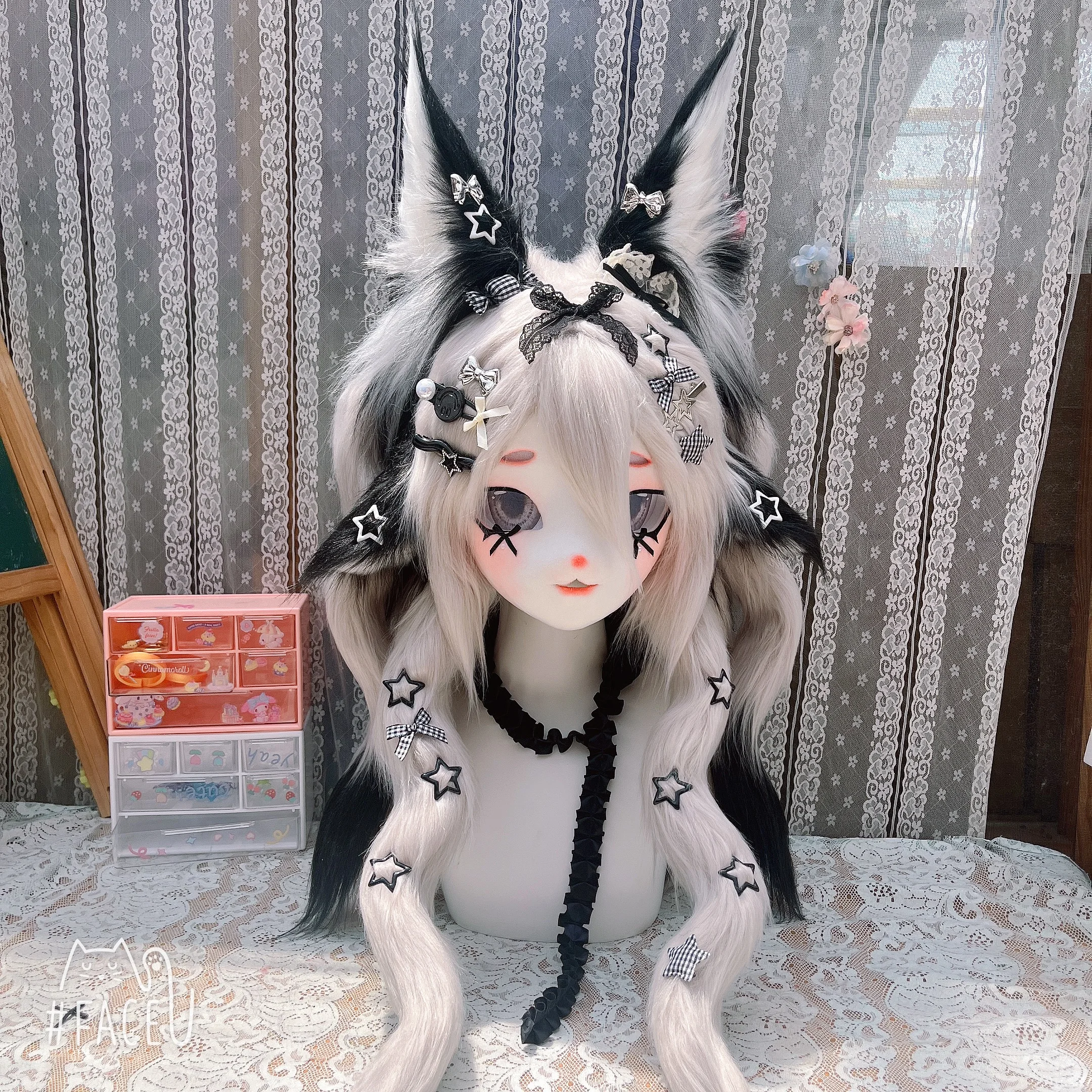 

Fursuit Kigurumi Furry Cosplay Costume Head Paw Tail Shoes Comiket Furries Doll Kig for Kids Dress Up Cute Doll Costume