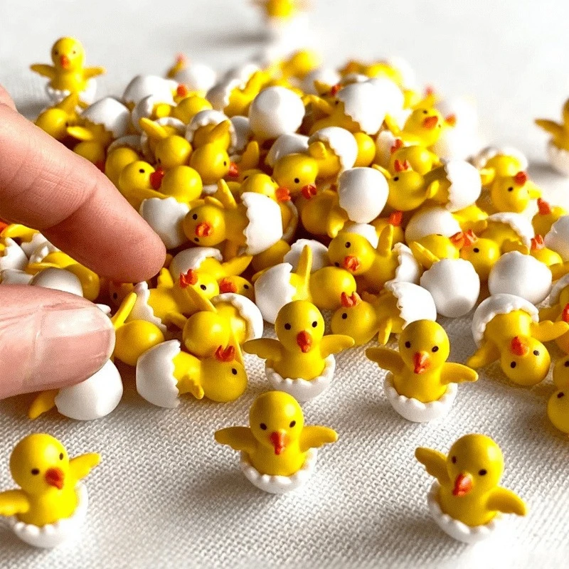 10pcs Resin Miniature Chick Figurines Versatile Indoor Outdoor Handcrafted Garden Animal Decor Garden Bonsai Ornament Decoration
