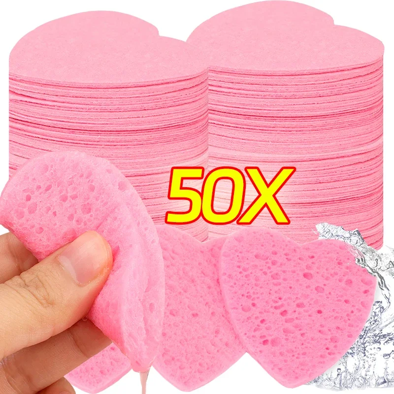 Hartvorm Kompres Wassen Puff Reinigingsspons Herbruikbaar Gezicht Spa Massage Make-Up Verwijdering Puff Exfoliator Masker Gezichtsreinigingstool