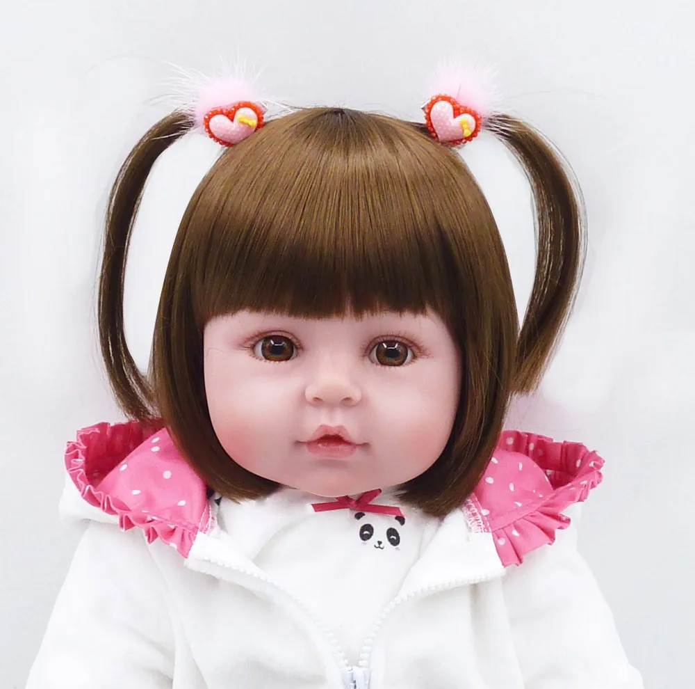BZDOLL Soft Silicone Reborn Doll Baby 19inch 48cm Lifelike Newborn Babies Panda Toy for Girl Birthday Gift