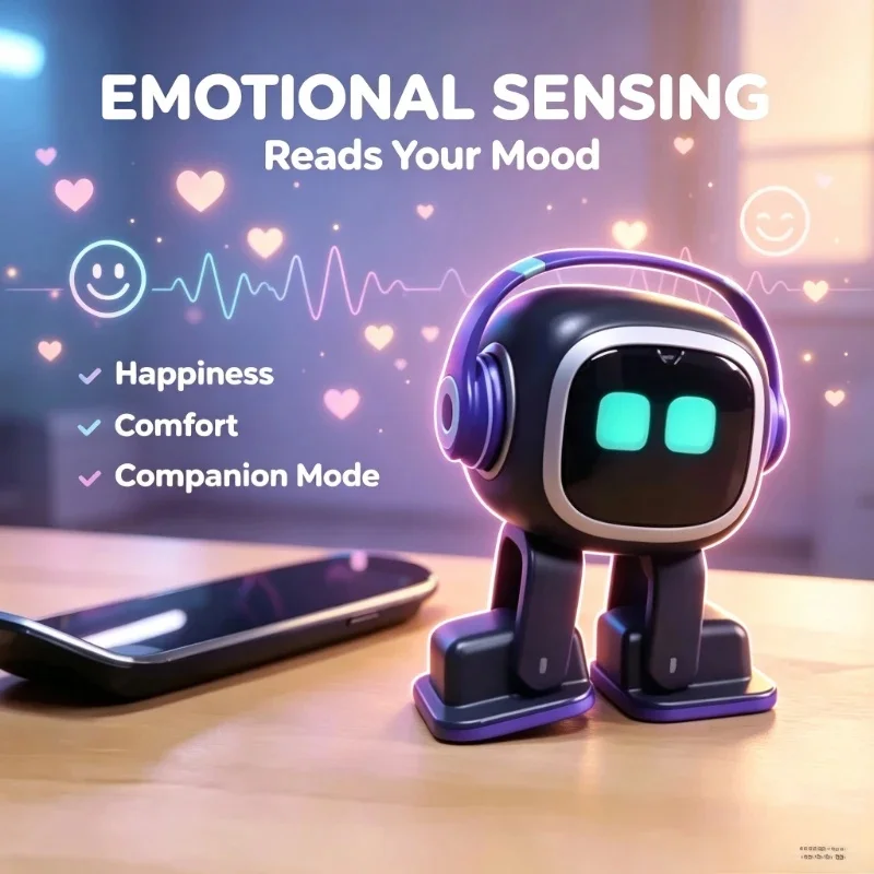 2026 Upgraded ESP32‑S3 AI Robot, Talking & Dancing Emotional Pet Robot with Real Emotional Response, Cute Desktop Companion Toy