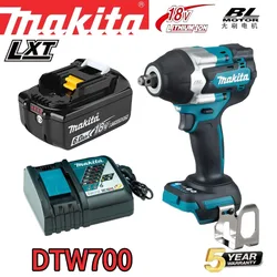 Makita DTW700 Cordless Impact Wrench 18V Brushless Motor 1000Nm Variable Speed Electric Wrench High Effieiency Durable Auto Stop