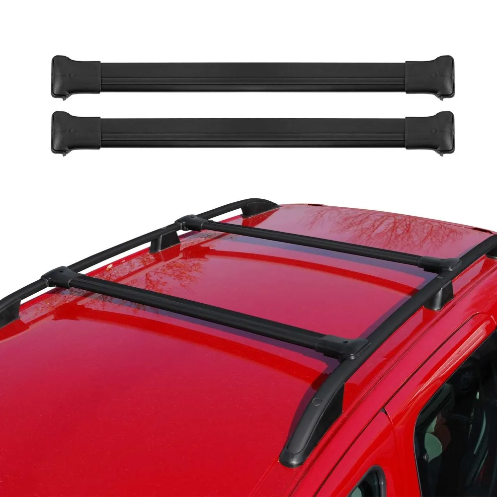 Enhance the car's luggage carrying capacity,Roof Rack Cross Bars Luggage Carrier for Mitsubishi L200 2015-2019 Black 2Pcs