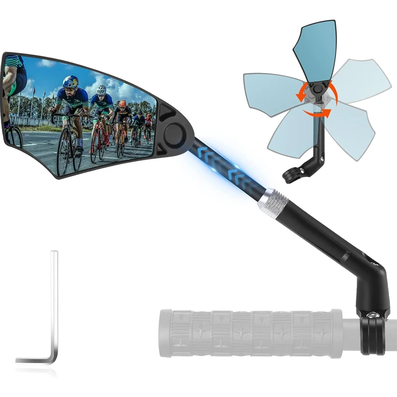 Espejo retrovisor para manillar de bicicleta, espejo antideslumbrante para patinete, accesorios para bicicleta, vista trasera de amplio alcance,