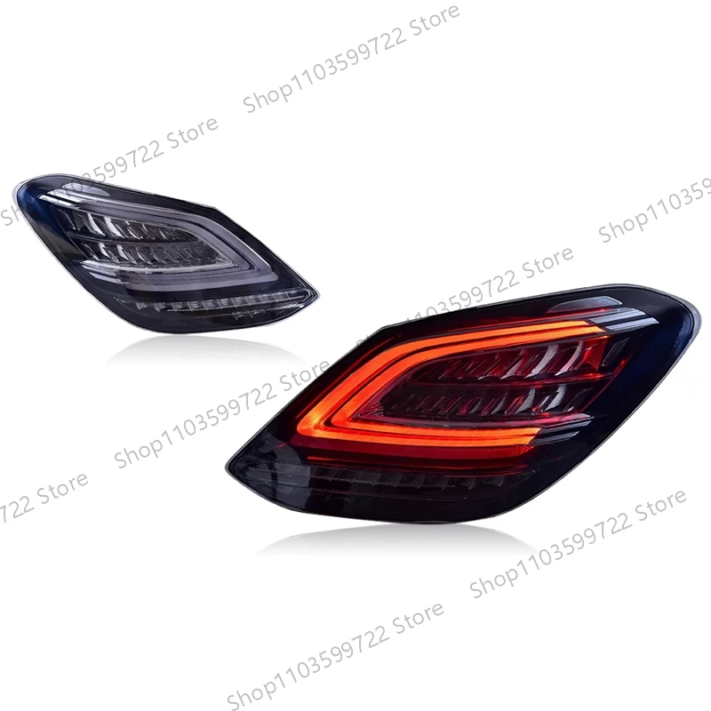 لمرسيدس بنز C-Class W205 C180 C200 C260 2015-2020 LED ديناميكية بدوره إشارة الفرامل ضوء احتياطية ضوء القيادة تحذير