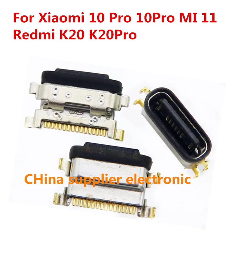 10pcs-200pcs USB Charging Port Jack socket charger Connector dock For Xiaomi 10 Pro 10Pro MI 11 Redmi K20 K20Pro