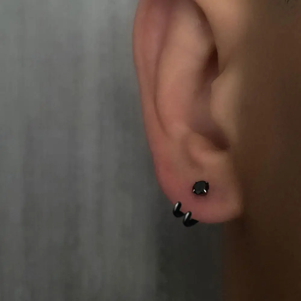Minority Creative Silver Plate Party Street Wear Punk Men Accessories Zircon Hook Paw Earrings Korean Earrings