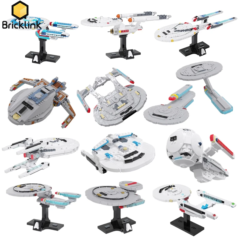 

Bricklink MOC Star Movie Spaceship USS Enterprise Classic Collection NCC-1701 Starship Sets Building Blocks Kid Toys Adult Gift