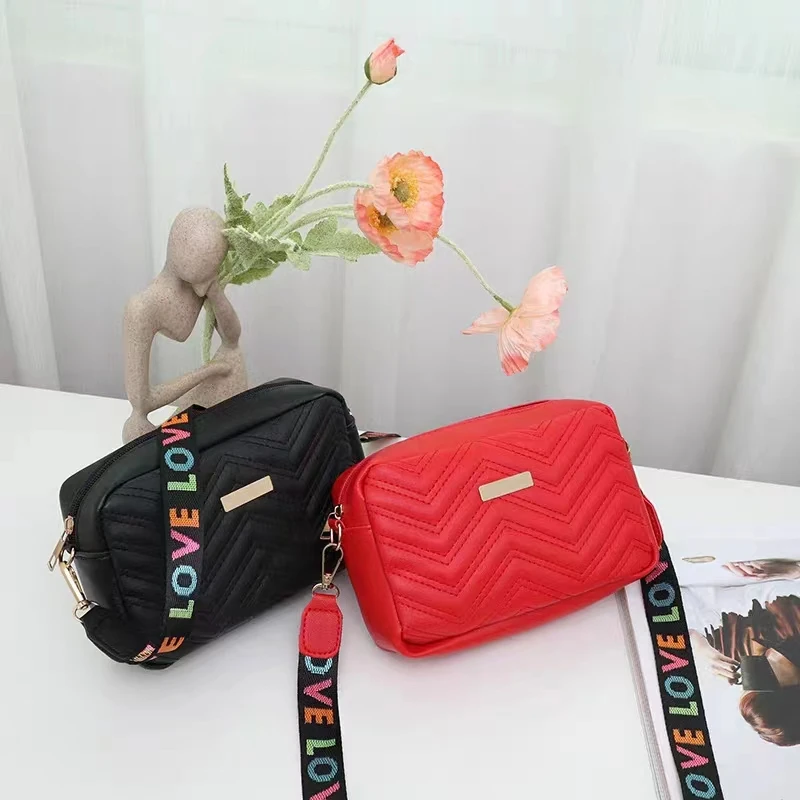 Fashion Solid Color Shoulder BagCamera Bag PU Material Casual Small Square Bag Versatile Single Shoulder Bag Printed Shoulderbag