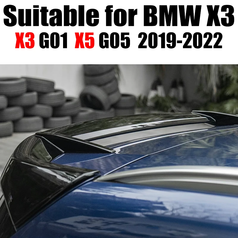 For BMW X5 G05 Spoiler Wing Auto Rear Trunk Roof Extensio Coer Trim Lip X3 G01 Spoiler Carbon Fiber ABS Plastic Car Accessories