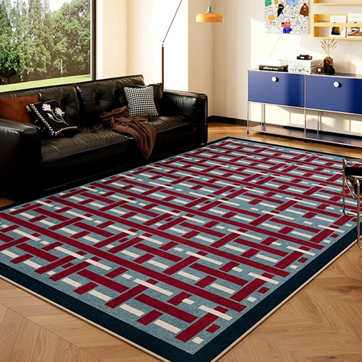 Bauhaus Geometric Pattern Carpet for Living Room Floor Mat Light Luxury Fashion Large Area Rugs Bedroom Bedside Mats Decorate 러그