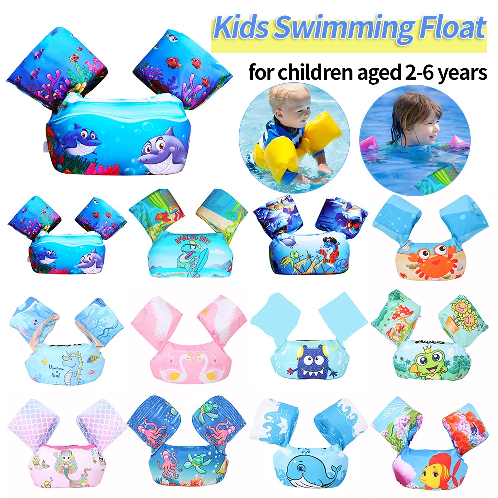 Baby Float Cartoon Arm Sleeve Life Jacket Swimsuit Foam Safety Swimming Training Floating Pool Float Swimming Ring Children Swim