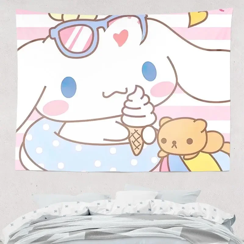 Kuromi Melody Cinnamoroll Kawaii Cartoon arazzo appeso a parete ragazze regali Anime tappeti da parete tappetino da Yoga per la decorazione del