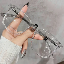 Fashion Women Large Square Glasses Anti-blue Light Clear Eyeglasses Ultralight Unisex Transparent Computer Glasses