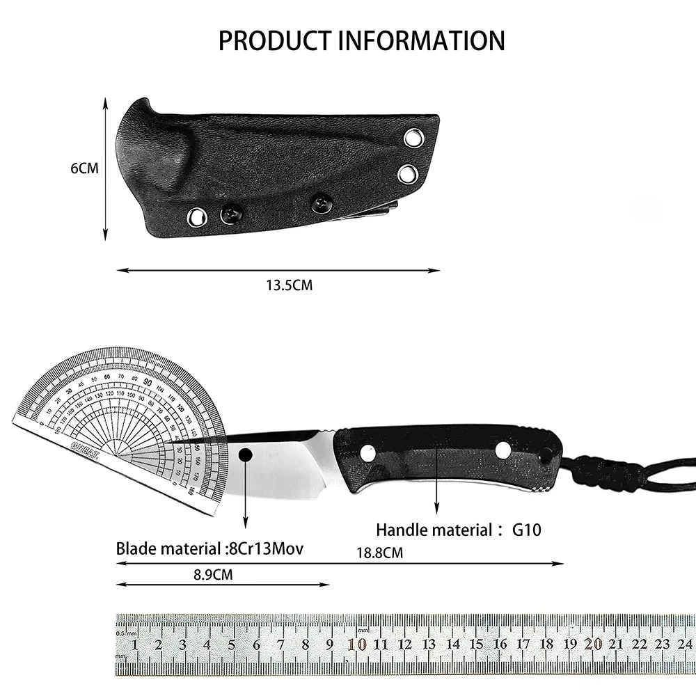 Outdoor EDC Pocket Straight Knife Bushcraft Hiking Camp Picnic Fishing Timber Trimming Parcel Unboxing Nut Shelling Rope Cutting