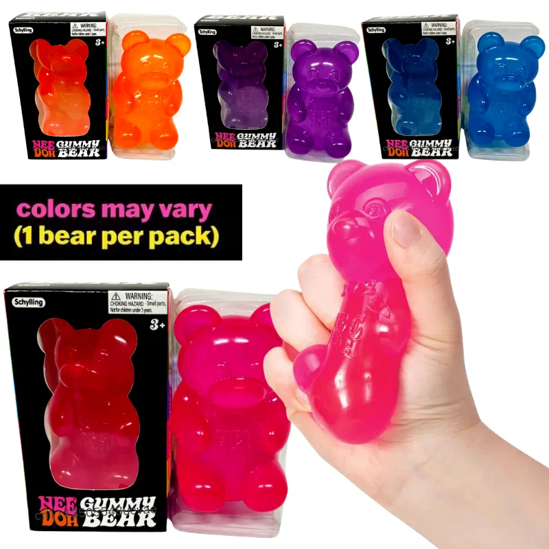 NeeDoh Gummibärchen Maltose Quetsch-Squishy Fidget-Spielzeug Stressabbau für Kinder Erwachsene Überraschungsbox