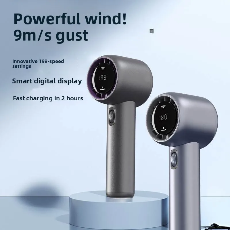 Portable Handheld High-Speed  Fan Powerful Strong Wind 100 Levels Ultra-High Speed Rechargeable Compact Size Office Fan