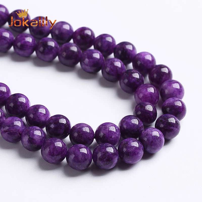 Round Charoite Beads For Jewelry Making Natural Purple Stone Round Loose Beads Diy Bracelets Necklaces Accessories 6 8 10mm 15\