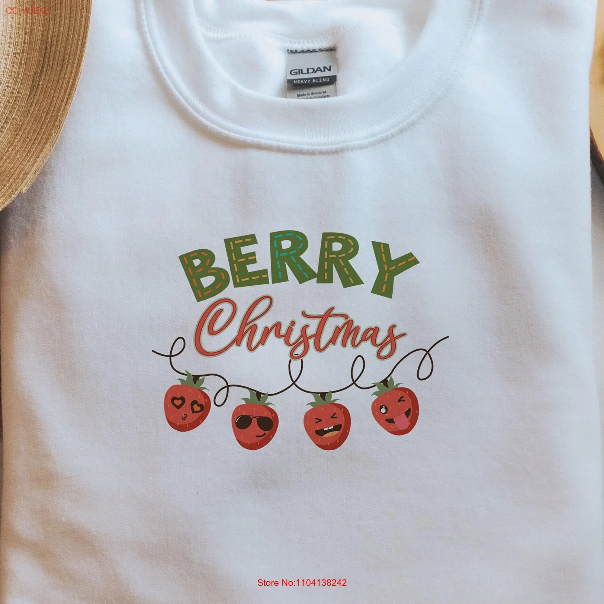 Berry Christmas SweaT T Shirt Strawberry Women's Pullover Birthday For Lover long or short sleeves