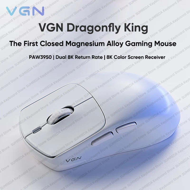 VGN Dragonfly King Magnesium Alloy PAW3950 Game Mouse Competitive Gaming Dual 8K Wireless Gaming Mouse For FPS Gamer Customized