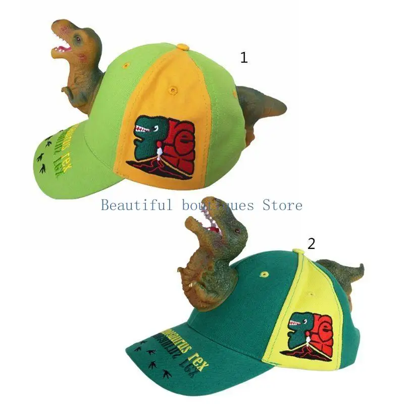 U4LF Adult Children 3D Cartoon Fierce Dinosaur Cotton Baseball Cap Funny for Sun for Protection Sport Adjustable for Snapback
