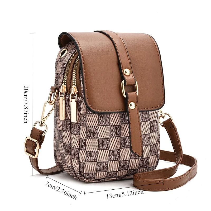 

Многослойная универсальная сумка через плечо с принтом, модные мини-женские кожаные сумки через плечо, подходят для поездок на работу и вечеринок