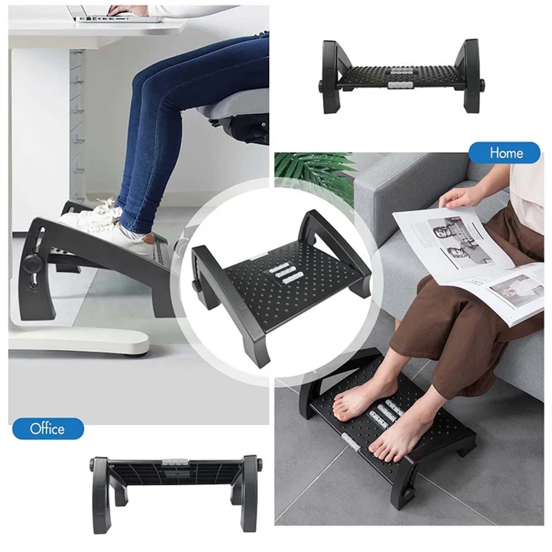 

Under Desk Footstool, Step Stool, Height Adjustable For Home Office Car Footstool-A74P