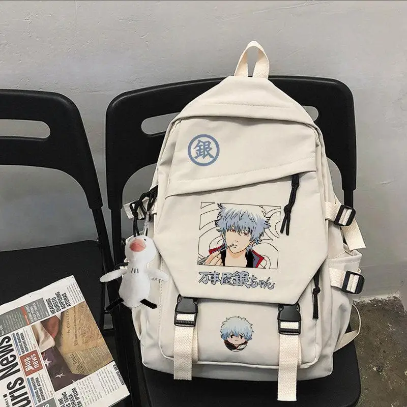 Anime GINTAMA Series Sakata Gintoki Print Backpack Student Bags Large Capacity School Bag Men's Backpacks School backpacks
