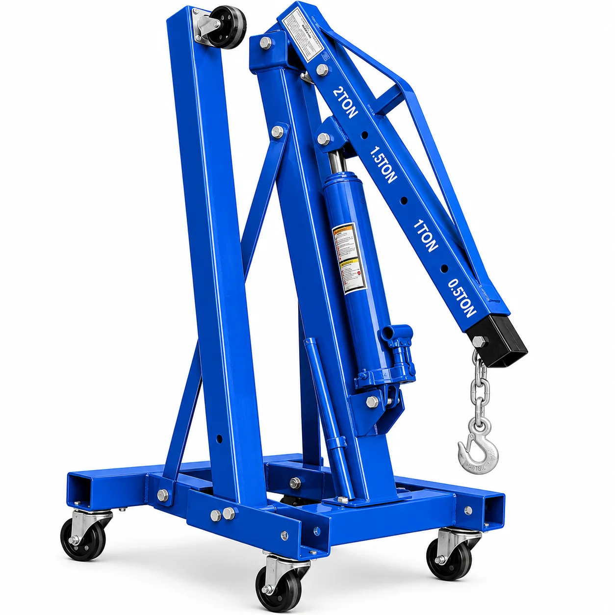 2000kg Foldable Hydraulic Engine Crane Portable Cherry Picker 2T Engine Hoist With Wheels