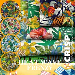 1M/2M/5M 100%Cotton Poplin printed fabric tropical style DIY hand sewn summer beach pants children's clothing hat dress cloth