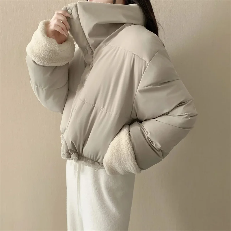 

Женские зимние топы, куртка, хлопковое пальто, универсальное узкое пальто с длинными рукавами и лацканами, короткое, теплое, утолщенное, винтажное, новое, удобное, универсальное