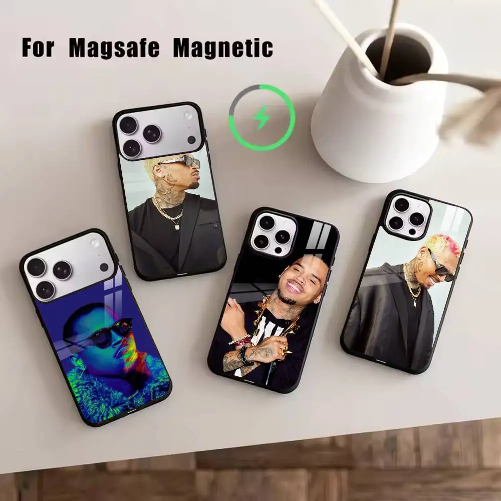 

C-B-Chris Brown-singer Phone Case For iPhone17,16,15,14,13,12,11 Plus,Pro Magnetic with Magsafe Wireless Charging