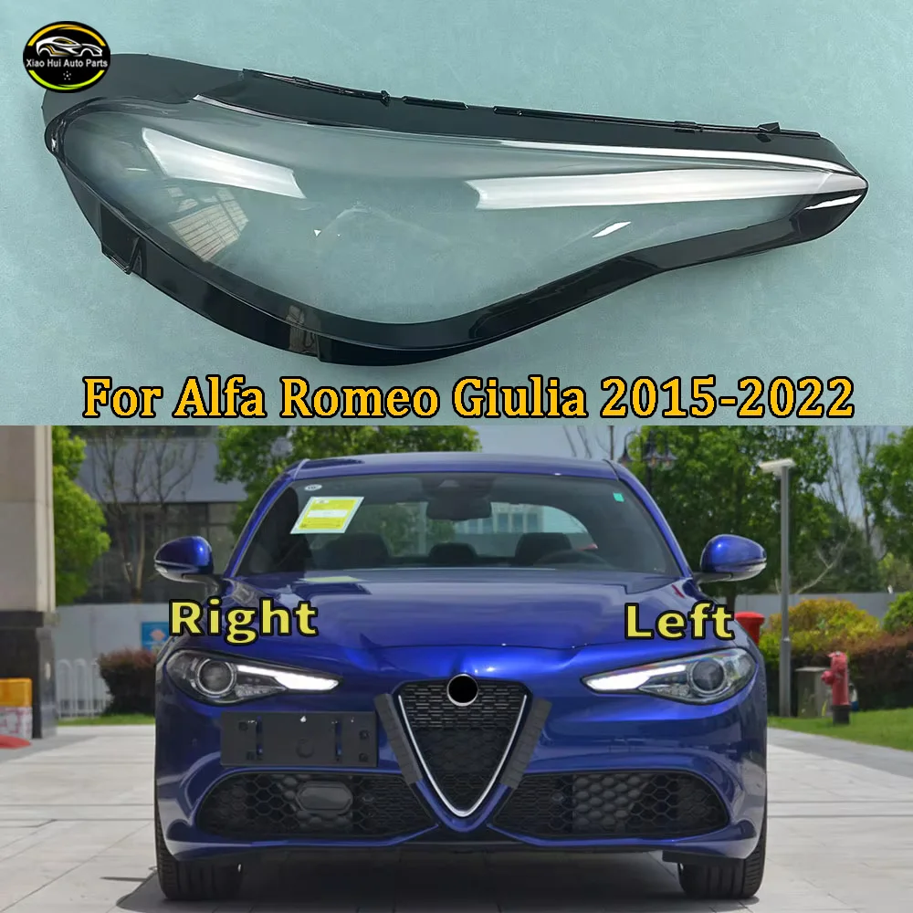 For Alfa Romeo Giulia 2015-2022 Headlamp Transparent Cover Lamp Shade Headlight Shell Lens Plexiglass Replace Original Lampshade