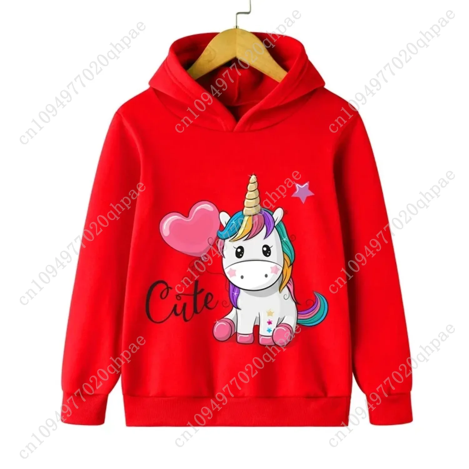 Autumn Winter Cute Unicorn Print Children's Hoodie Top Fashion Sports Long Sleeve Casual Boys Girl Pullover Kid Sweatshirt Coats