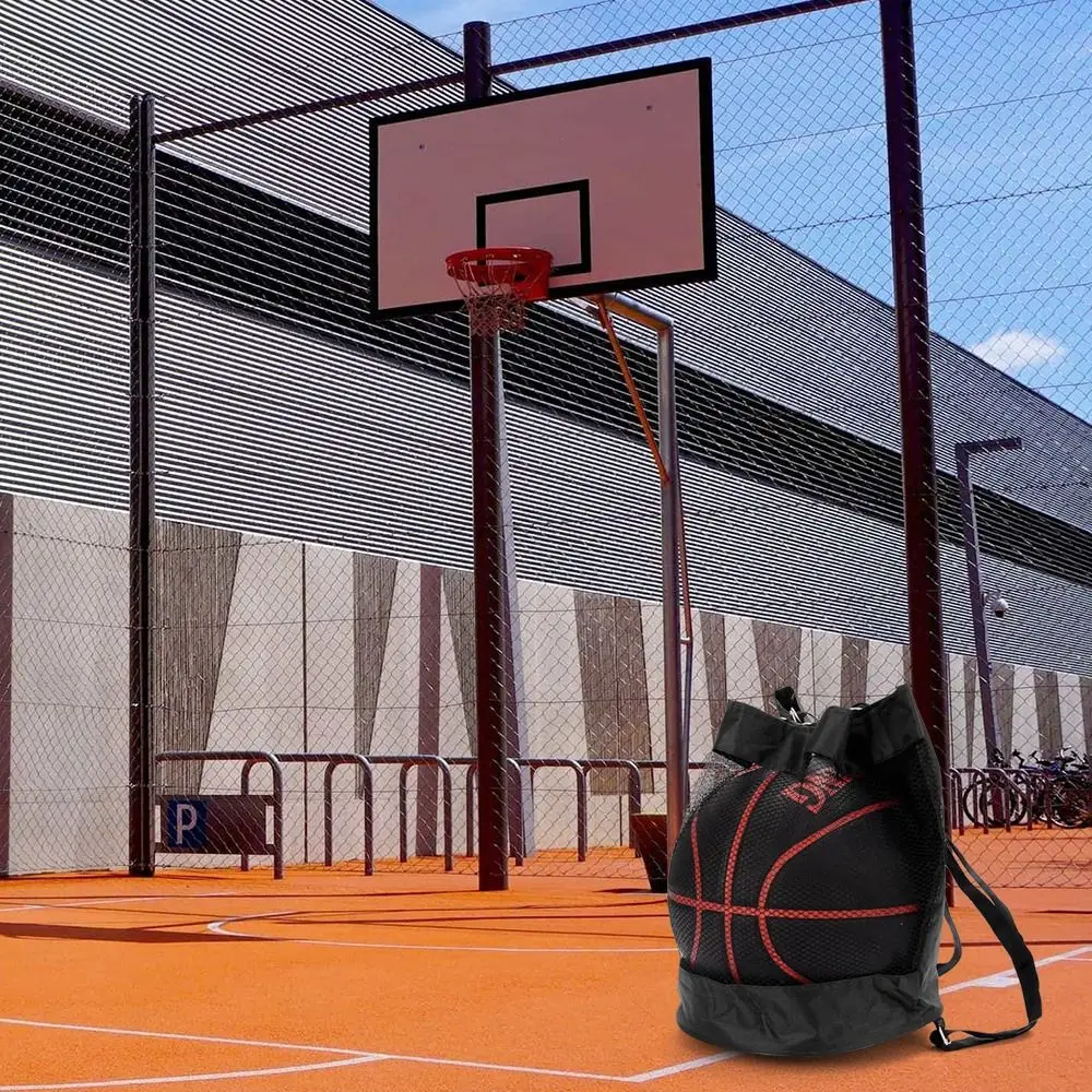 Basketball Carry Bag Oxford Basketball Cover Mesh Bag Black Portable Ball Storage Backpack Ball Pocket Football Balls