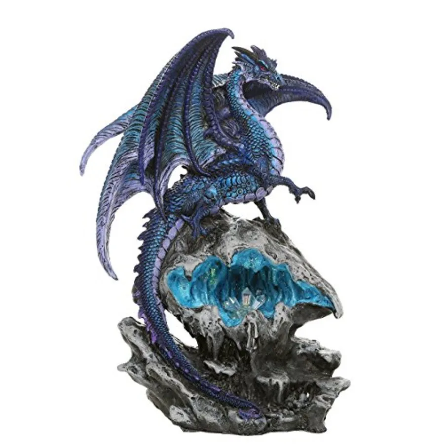 

Checkmate Dragon with LED Light Frozen Blue Crystal Mountain 12.5H