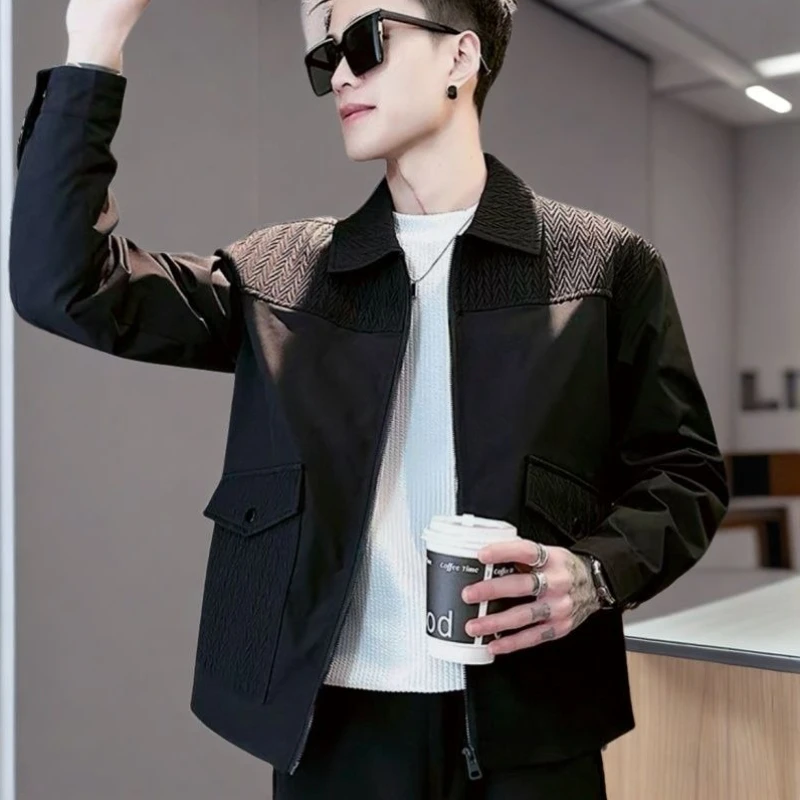 

Men's Trendy 2025 Spring Autumn Patchwork Cargo Jacket Casual Cool Rugged Fashion Outerwear