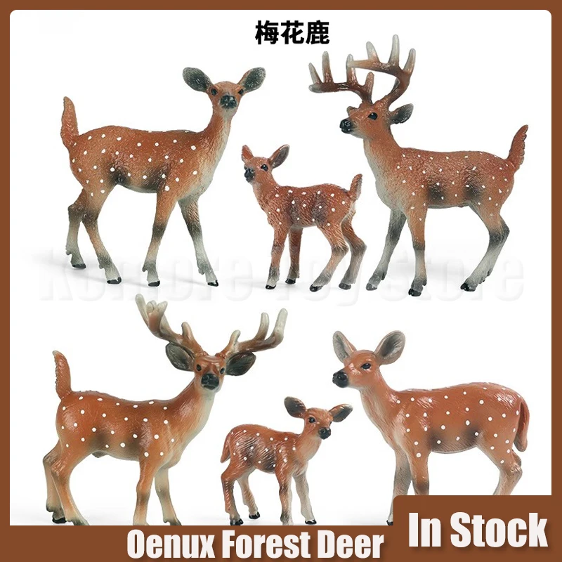 Oenux-Forest Deer Action Figure, Wild White-Tailed Elk, Estatueta de PVC, Anime Modelo, Coleção Estátua, Brinquedos Ornamento, Presente