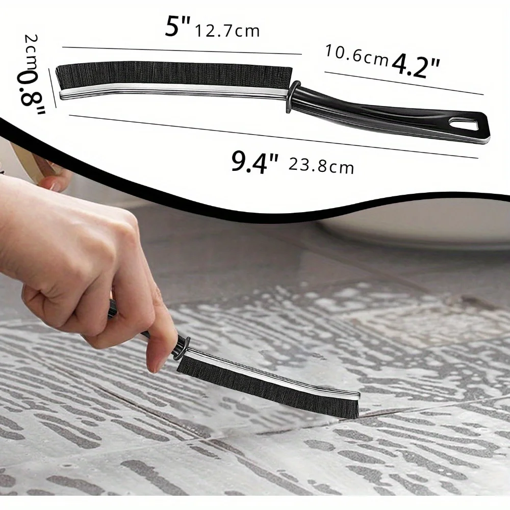 6-Piece Hard Bristle Crevice Cleaning Brush, Multifunctional Gap Cleaning Brush Tool for Small Spaces Cleaning, Thin Crevice Cle