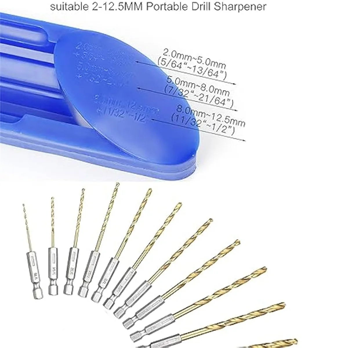 Portable Drill Bit Sharpener with Grinding Wheel Sharpening Drill Bit Tool for Metal Iron Drill Polishing Drill Grinder