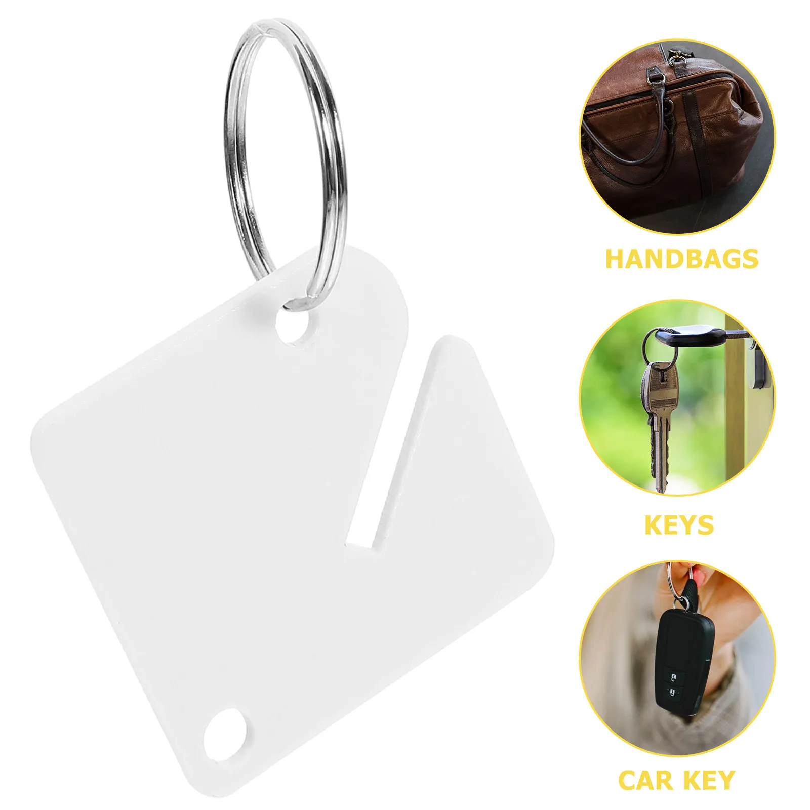 60Sets Acrylic Keychain Classification Tags Blank Key Tags with Zinc Alloy Key Rings for Labeling Keys Luggage Lockers Hotel